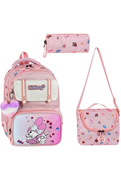 Çınka Bags Water Resistant Fabric Backpack Set with Back Support, Lunch Box a...