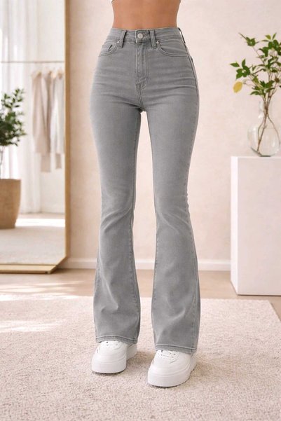 NWC Rüya Women's Stretch Fabric Light Gray Spanish Jeans Trousers