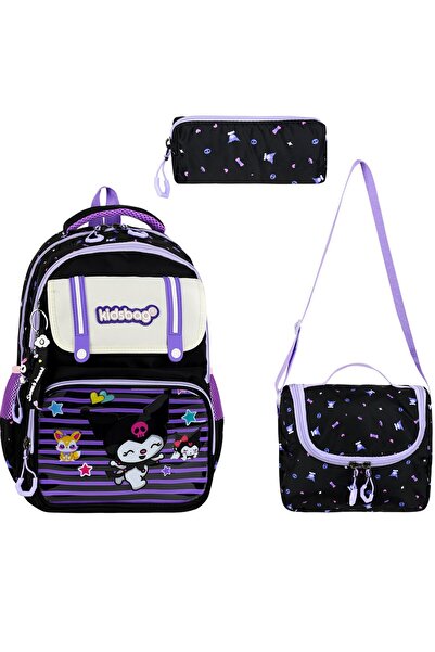 Çınka Bags Water Resistant Fabric Backpack Set with Back Support, Lunch Box a...
