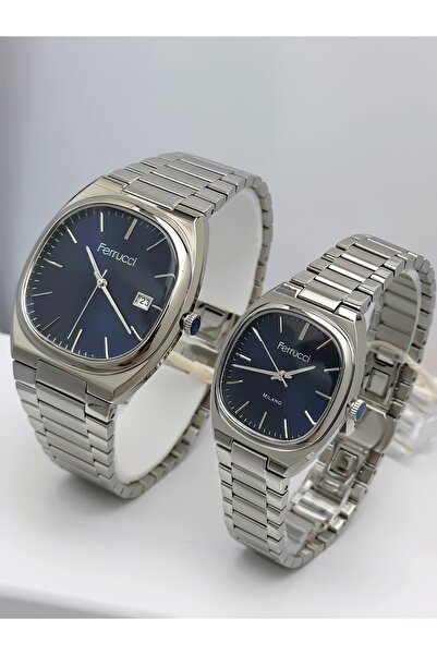 Ferrucci Steel Cord Functional Lover Couple Wristwatches + Bracelet Gift