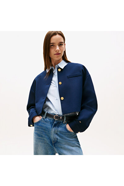 Tommy Hilfiger Punto Crop Lady Kadın Blazer Lacivert Blazer Ceket