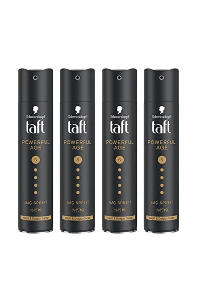 Taft , Powerful Age, Saç Spreyi - 250 ml X 4 Adet