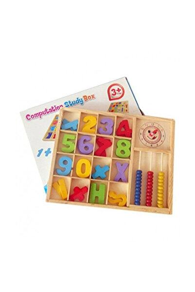 Piccolino Educational wooden counting game, Mathematical signs, Clock, 34 pie...