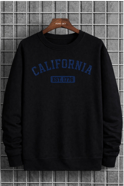 Pink Sky Unisex oversized Βαμβακερό με τύπωμα Φούτερ Καλιφόρνια