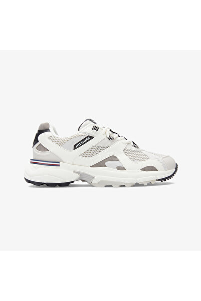 Tommy Hilfiger Runner Tech Mix Erkek Krem Rengi Sneaker