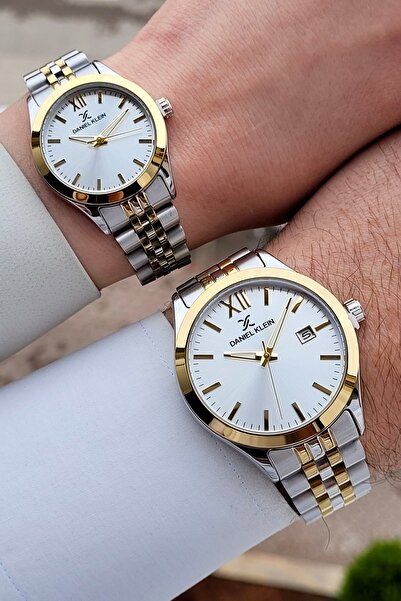 Daniel Klein Sarı Metalik Renk Sevgili Çift Kol Saati