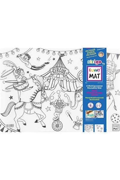 Funny Mat PLANȘĂ REUTILIZABILĂ 48x33.5 cm + CADOU SET INSTRUMENTE DE COLORAT