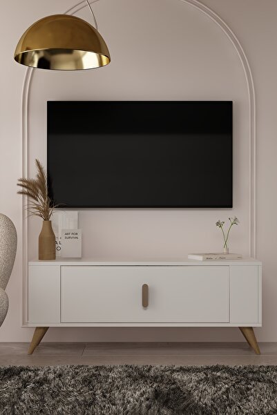 DEMONTE DECOR 1373DD RETRO-64 TV SEHPASI BEYAZ-SAFİRMEŞE