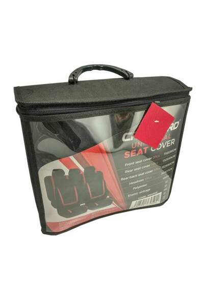 CarGuard Set Huse Auto Universale, 9 Piese, Compatibile Airbag, Material Textil cu Burete, Rosu,