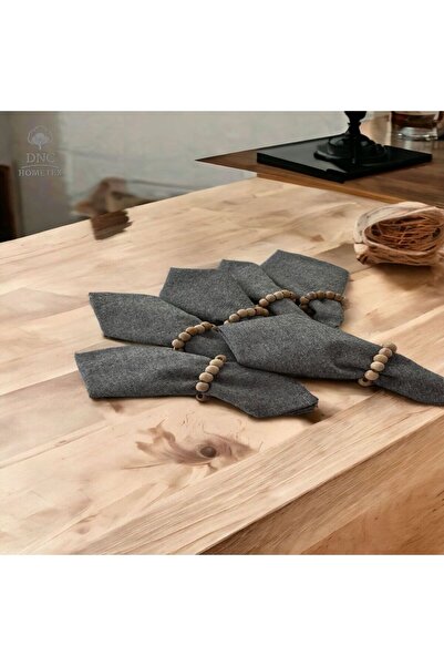 DNC home tekstil Smoked (Dark Gray) Premium Napkin Set of 6 (WITH BUCKLE GIFT...