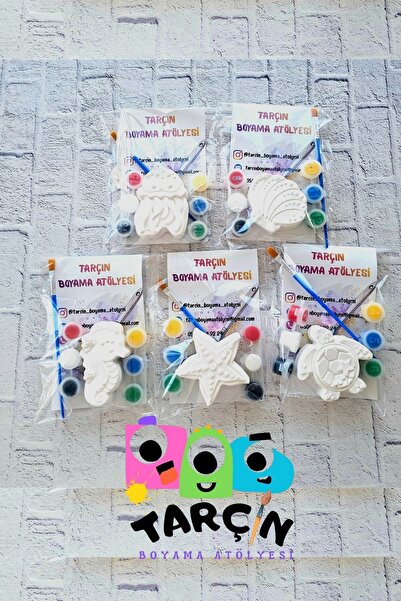 TARÇIN BOYAMA ATÖLYESİ Eğitici Etkinlik Özel Paketleme Deniz Canlıları 5 Obje...