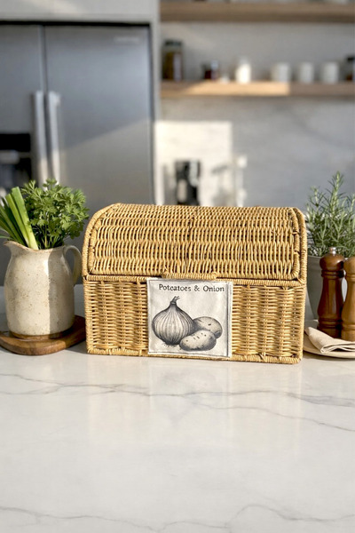 Kitchen Life Coș de depozitare pentru cartofi și ceapă Bohemia, cu 2 comparti...