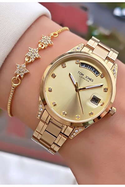 Tom Jones Brand Original - Gold Color - 2 Year Warranty Women's Wristwatch - ...