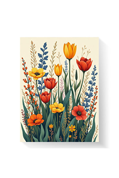 Printees Tablou - Ilustrație cu flori - Canvas pe șasiu