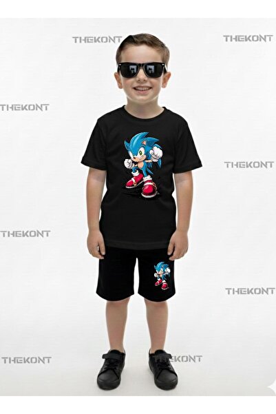 THEKONT СИН КОМПЛЕКТ ШОРТИ И ТЕНИСКА С ПЕЧАТ ЗА ДЕЦА
