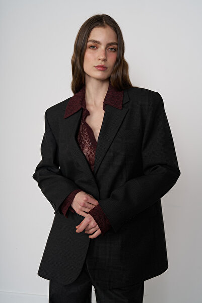 Beyyoglu Oversize Ekose Ceket