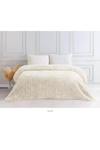 IRMAK MOBİLYA Asorti Kemik Rengi Battaniye