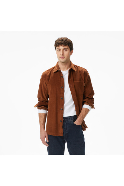 Tommy Hilfiger Corduroy Seasonal Quality Erkek Kahverengi Gömlek