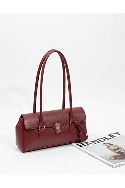 Handley Geantă de umăr tip baguette de lux cu detalii de blocare