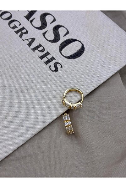 Hedef Bijuteri حلق حجر الزركون الذهبي اللون الذهبي CM191