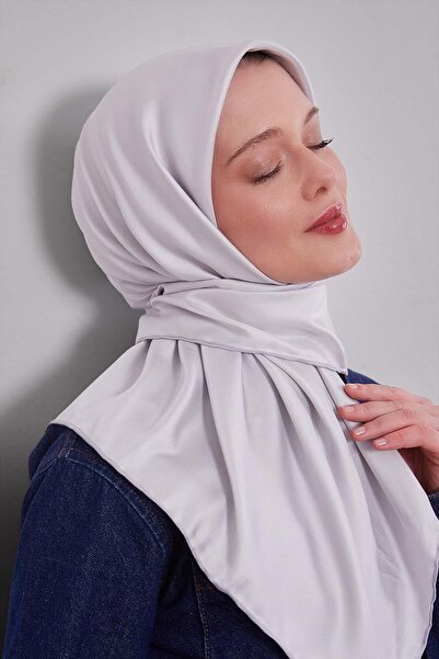 Levidor A.Silver Solid Color Trend Twill Scarf