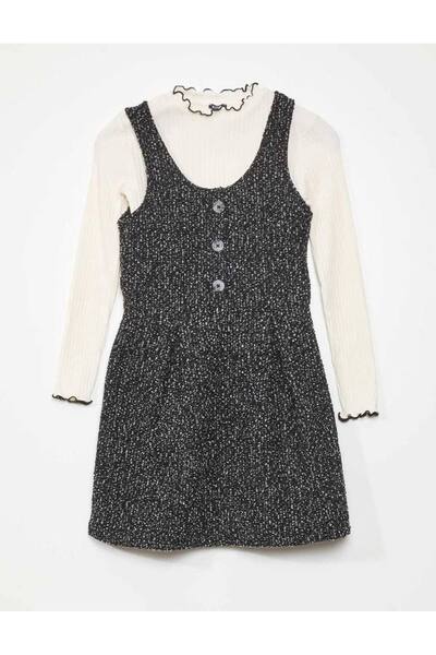 SİELA ÇOCUK Body li İkili Siyah Kız Çocuk Kışlık Kalın Elbise