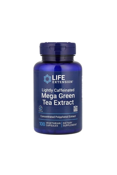 Life Extension Extract de ceai verde Mega cu cofeină ușoară 100 capsule -