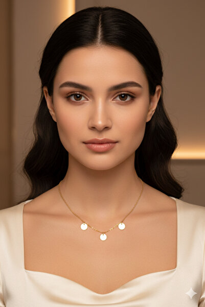 Lal Sequin Charm Steel Necklace