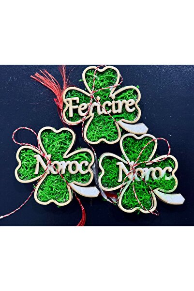 Licheni Design Martisoare cu licheni, TRIFOI, lot 20bucati, licheni verzi