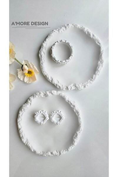 AmoreDesign Nişan Tepsi Seti, Söz Tepsisi, Damat Tepsisi, El Yapımı 2'Li Teps...