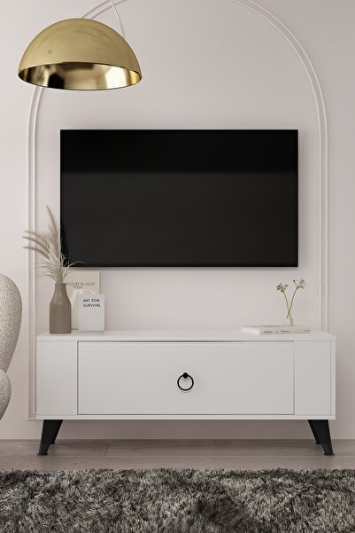 DEMONTE DECOR 1375DD RETRO-1 TV SEHPASI BEYAZ-SİYAH
