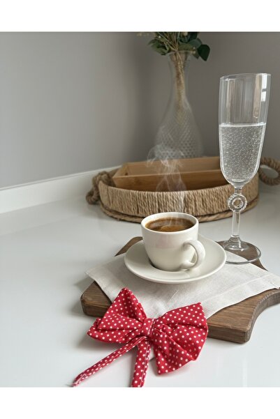 Doğa teks home fiyonklu Kahve Sunum Peçetesi (2 adet) doğal Ham Keten kumaş v...