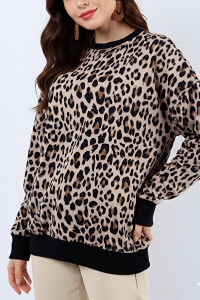 technomonkey Women's Leopard Printed Thick Sweatshirt