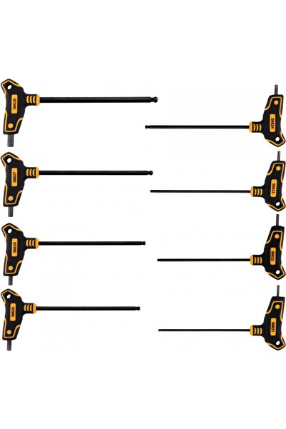 Vorel Set of 8 Hexagonal Keys with Ball and T Handle, 2.5-10 mm
