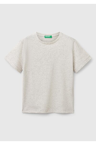 United Colors of Benetton Μπλουζάκι με γραφικό εμπριμέ ανοιχτό γκρι μελανζ