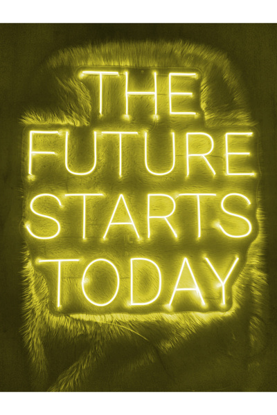 dekoraven The Future Starts Today Yazılı Neon LED Tabela | Spor Salonu ve Fit...