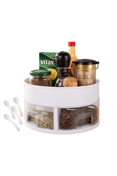 OferteTop 360° Rotating Kitchen Organizer With 4 Drawers And Spoons Included