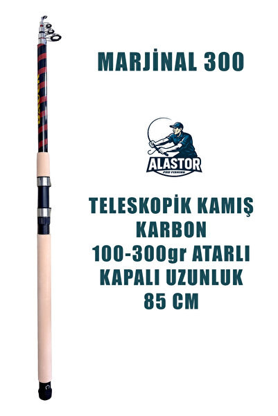 ALASTOR Marjinal 300cm Olta Kamışı Teleskopik Olta Kamışı 100-300gr Atarlı
