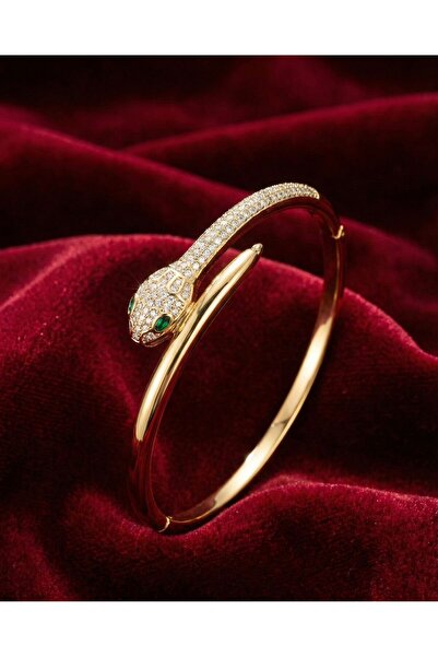 SATAFAT DELUXE ZÜMRÜT YEŞİL GÖZLÜ YILAN KELEPÇE BİLEKLİK