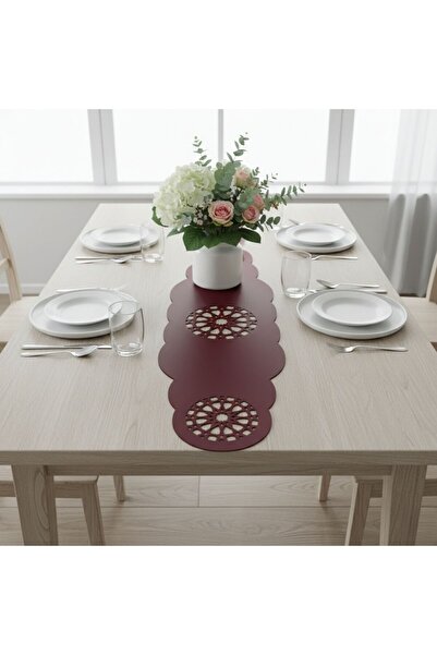 Grand Fine Art 1 Piece Leather Runner-40X140 Cm-Star Patterned Runner