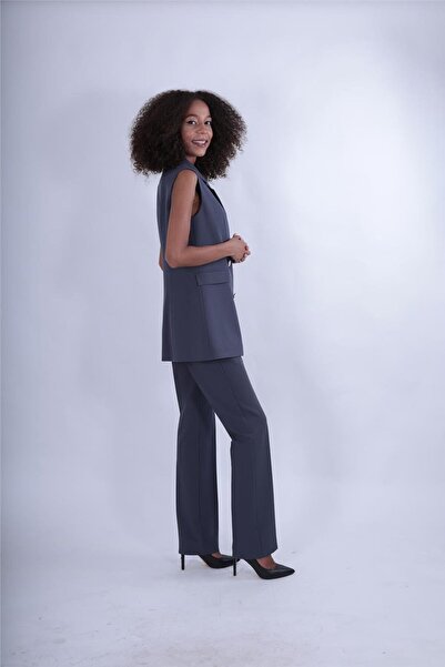 ÖNDER ÖZSOY Men's Collar Double-Breasted Vest & Classic Palazzo Pants Women's...