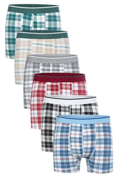 TOLIN Мъжки комплект от 6 боксерки от памук с еластична материя в различни цв...