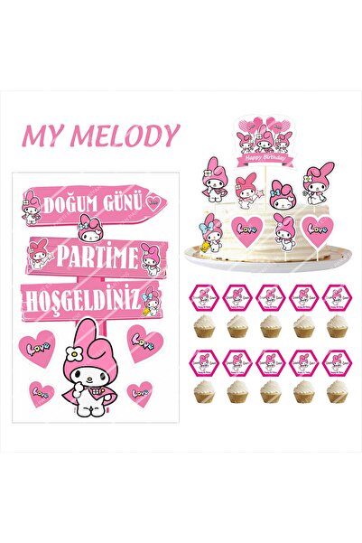 SİYAH PARTİ EVİ My Melody Kuromi Doğum Günü Parti Seti