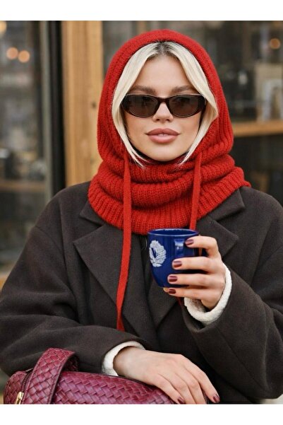 esma trend Acı Kahve Triko Örgü Balaclava Bere Şapka