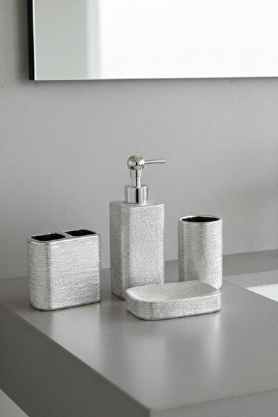 renkliürün Silver Sabunluk Banyo Seti