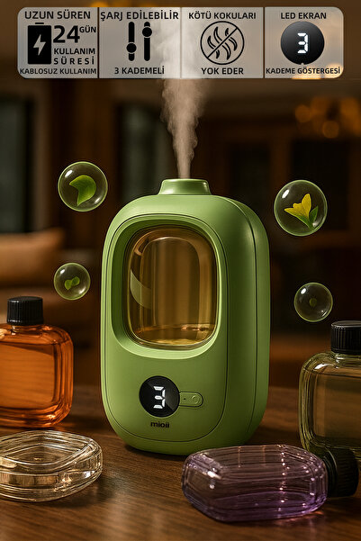 Mioji Mio Smell 2x Yeni Nesil Şarjlı Otomatik Oda Kokusu Makinesi Yeşil (1 AD...
