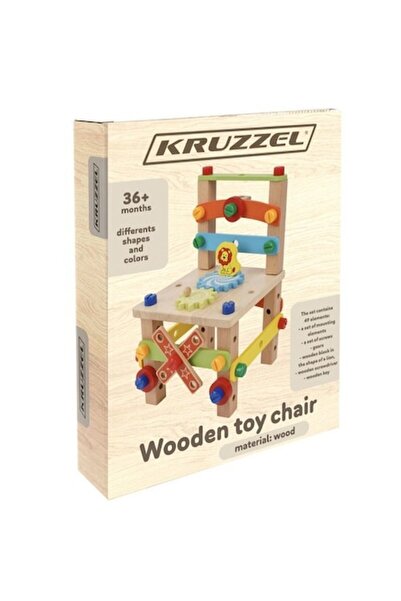 KRUZZEL Wooden Assembly Chair, Kruzzel, Educational Toy, Multicolor