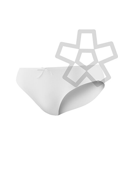 YILDIZ Ribbed Knit Lycra Bikini Women's Panties Pack of 6 White