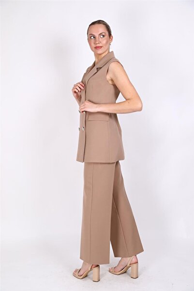 ÖNDER ÖZSOY Men's Collar Double-Breasted Vest & Classic Palazzo Pants Women's...