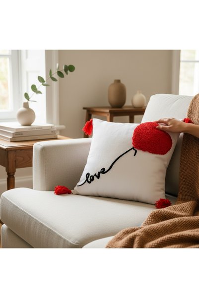 ozdesendesign غطاء وسادة على شكل قلب